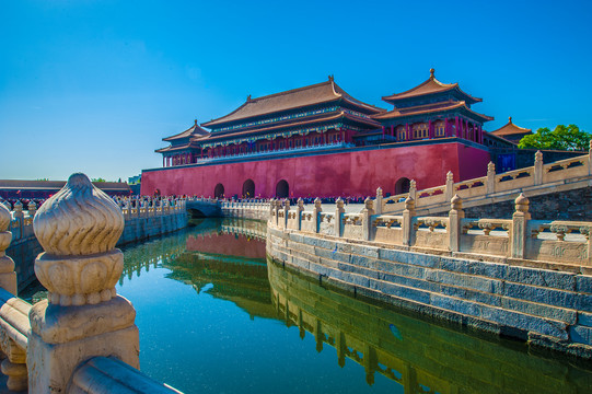 北京故宫午门城楼金水河