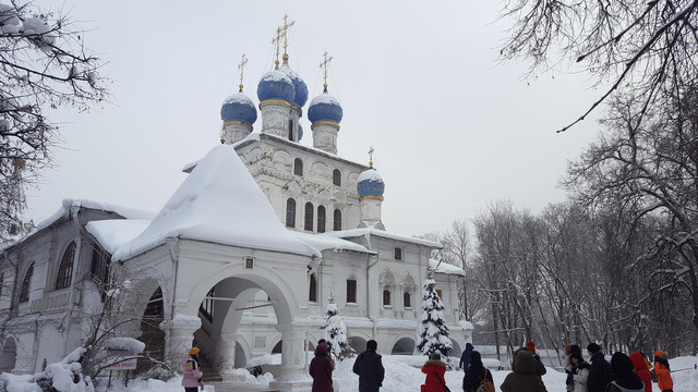 大雪中的莫斯科教堂