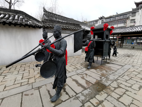 古代中状元报喜场景