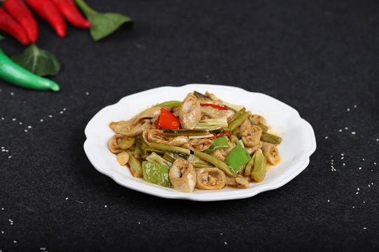 水绿菜炒大肠