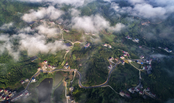 航拍石台乡村