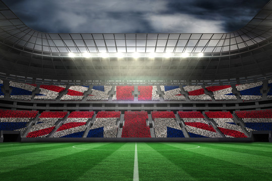 英国国旗和大型足球场