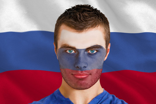 俄罗斯年轻球迷的合成图像