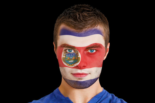 年轻哥斯达黎加球迷脸漆