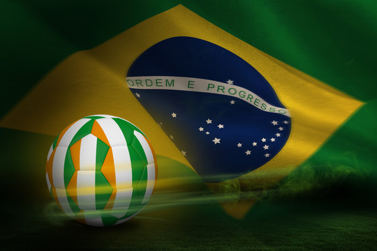 巴西国旗的足球