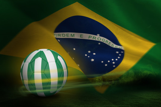 尼日利亚的足球与巴西国旗