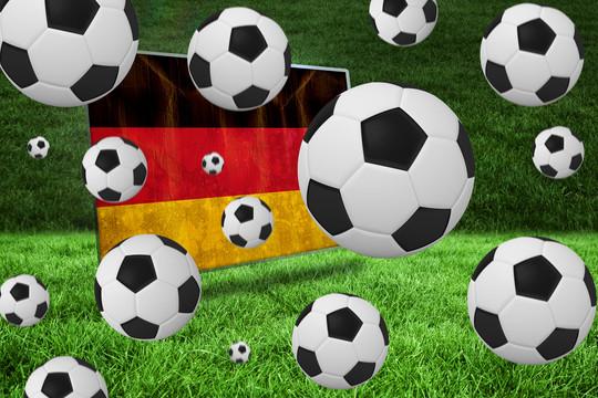 黑白足球对抗德国国旗