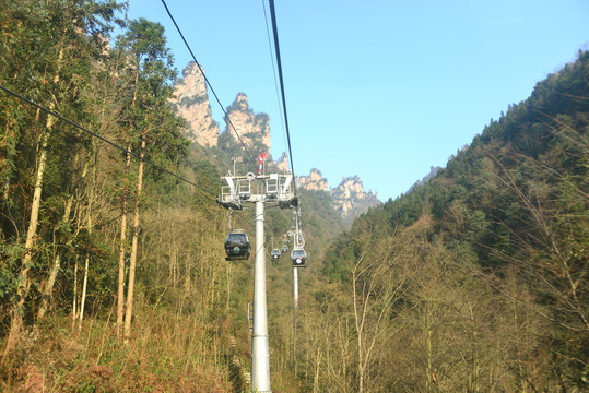 张家界天子山索道及自然风光