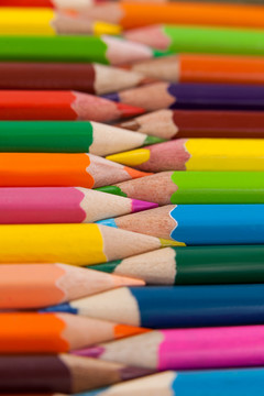 彩色铅笔的特写镜头