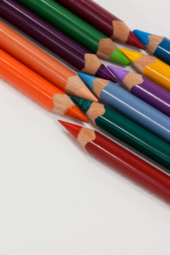 彩色铅笔的特写