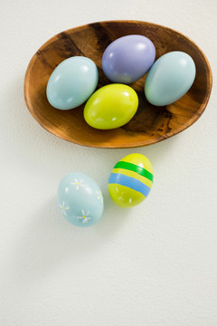 彩绘复活节彩蛋的特写