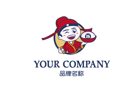 中餐厅卡通logo