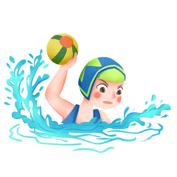 可爱奥运会水球插画