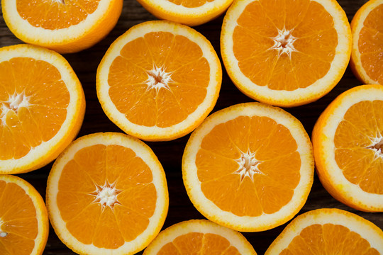 新鲜橘子的特写