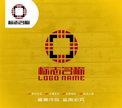 T字母X标志铜钱logo