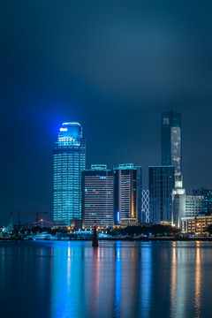 厦门风光城市夜景干净的夜景