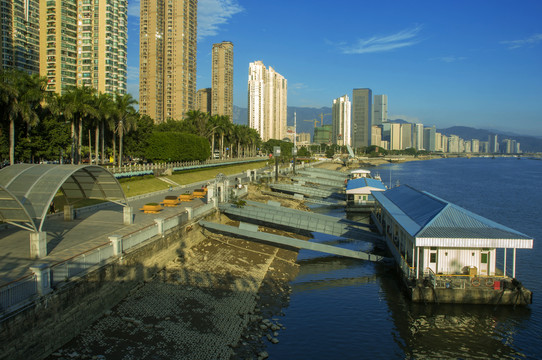 闽江边建筑景色