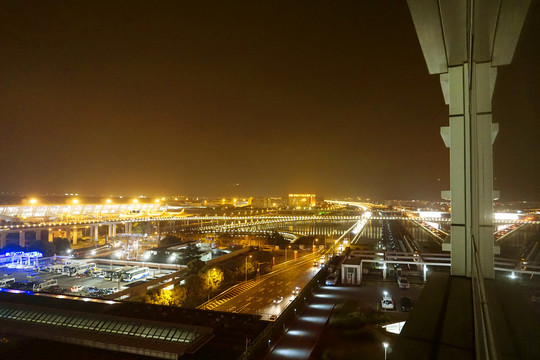 上海浦东机场夜景及灯光照明