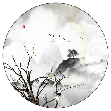 抽象意境水墨画