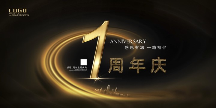 1周年庆典展板