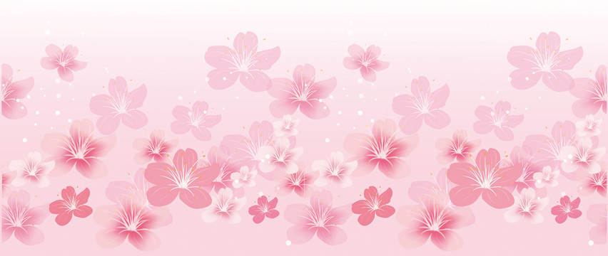 樱花连续花纹图案