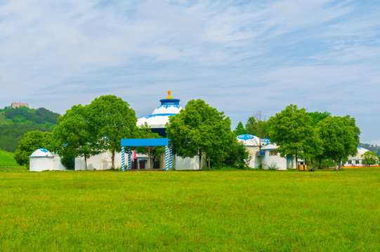 湖北武汉木兰草原风景区初夏风光