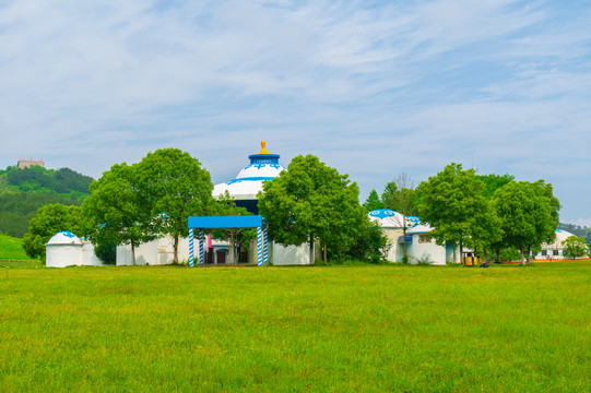 湖北武汉木兰草原风景区初夏风光