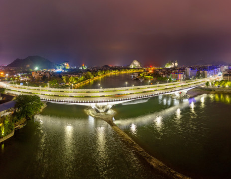 桂林漓江桥夜景