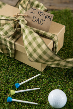 用高尔夫球和球座当父亲节礼物