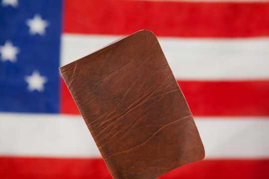 美国国旗背景护照