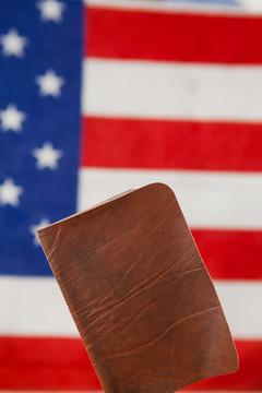 美国国旗背景护照