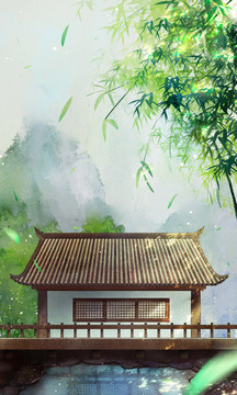 中国风端午竹风景