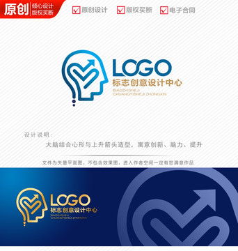 大脑头脑风暴创意logo设计