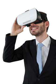 持VR眼镜的商人