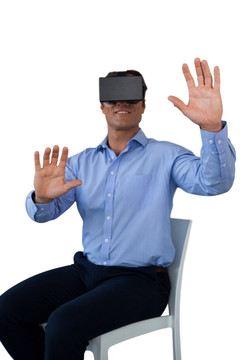 商人使用虚拟现实眼镜