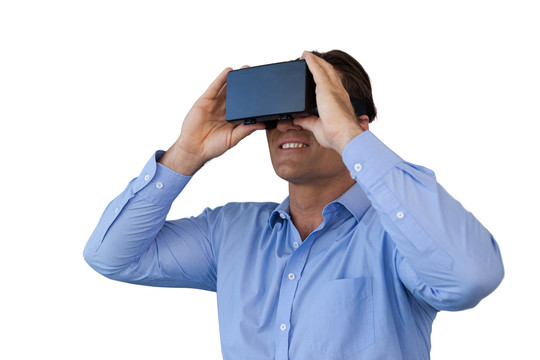 商人使用虚拟现实眼镜