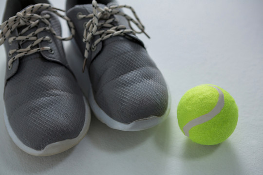网球运动鞋特写镜头