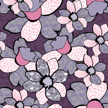 紫色抽象花卉图案