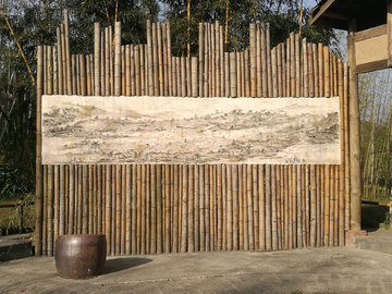 竹墙装饰公园景观