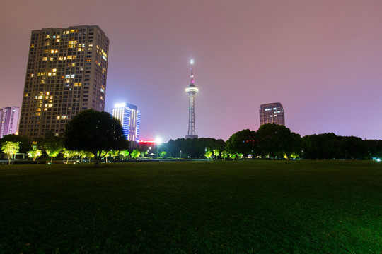 江苏常州武进电视塔夜景