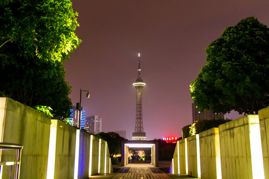 江苏常州武进电视塔夜景