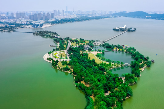 航拍徐州云龙湖风景