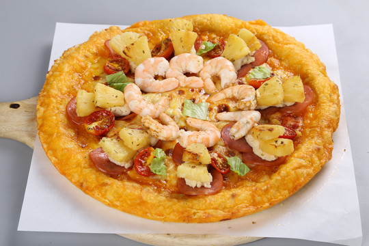 虾仁海鲜披萨