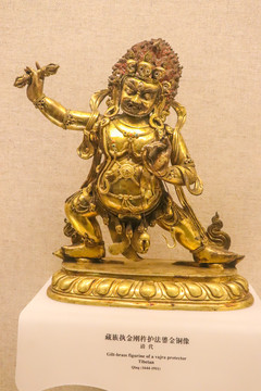 藏族执金刚杵护法鎏金铜像