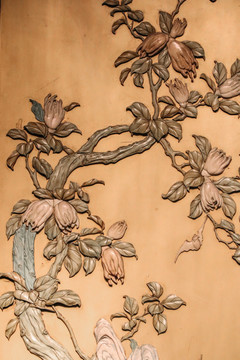花卉浮雕墙