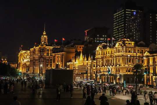 上海外滩全景夜景