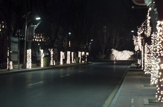 春节小区夜景