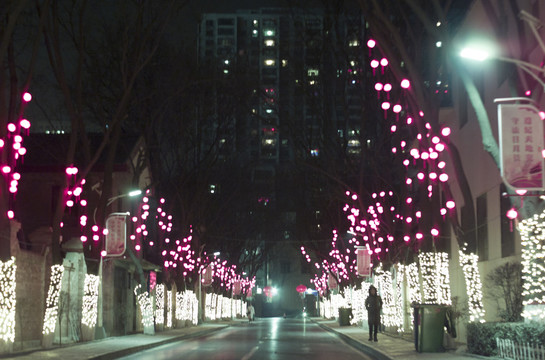 春节小区夜景