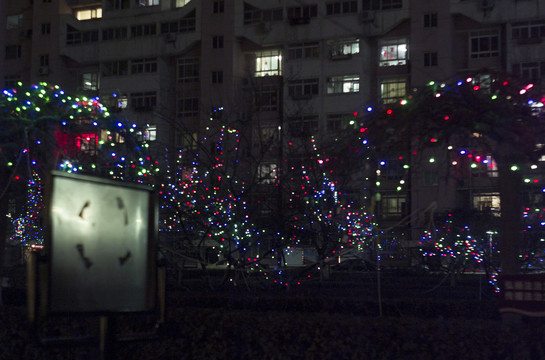 春节小区夜景