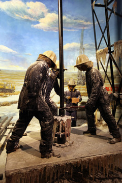 石油工人蜡像